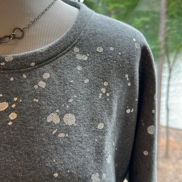 Splendid Metallic Splatter Sweatshirt, Soft, loose & Boxy, Medium, NWOT - Picture 3 of 10
